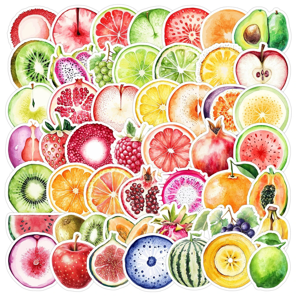 50/100PC Cartoon Fruit Aesthetic Graffiti Award Stationery Sticker Water Cup Trunk Waterproof Decor Sticker Creative Stickers