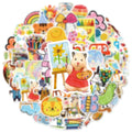 50PCS Cartoon Cute Drawing Graffiti Stickers Water Cup Desk Decoration Children Notebook Waterproof Stickers