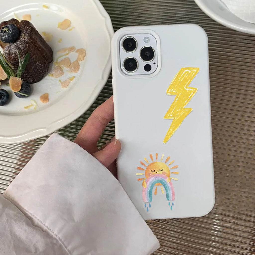 50/100PCS Cartoon Colorful Weather Sticker Pack Waterproof Transparent PET Decorative Guitar Notebook Stickers