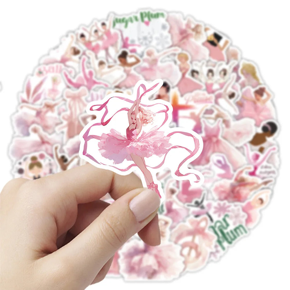 50/100PCS Cartoon Ballet Stickers New Dance Decoration Classroom Bedroom Window Creative Stickers Waterproof Stickers