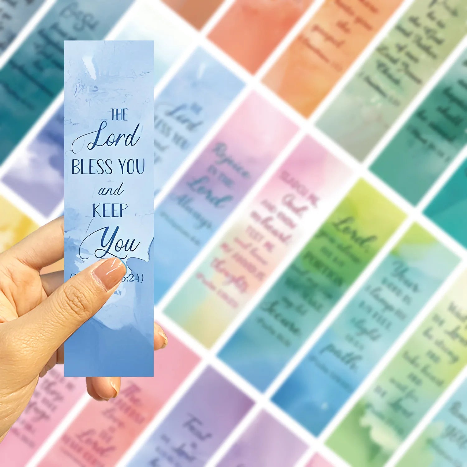30 Pcs Watercolor Bible Bookmark Series Handheld Art Creative Materials ins Reading Paper DIY Bookmarks