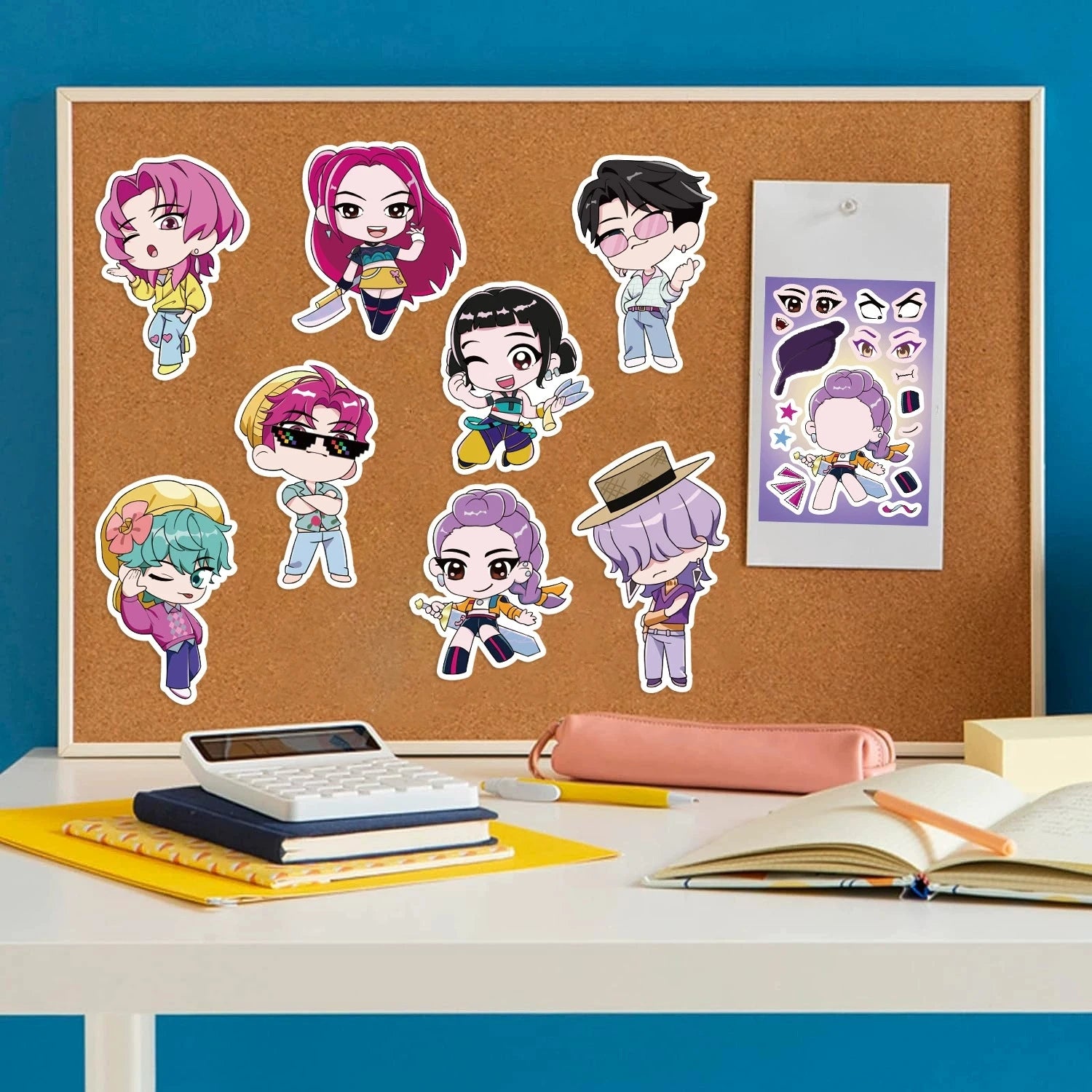 16PCS Puzzle Stickers Make a Face Stickers DIY Handicrafts Waterproof K-POP Stationary Stickers