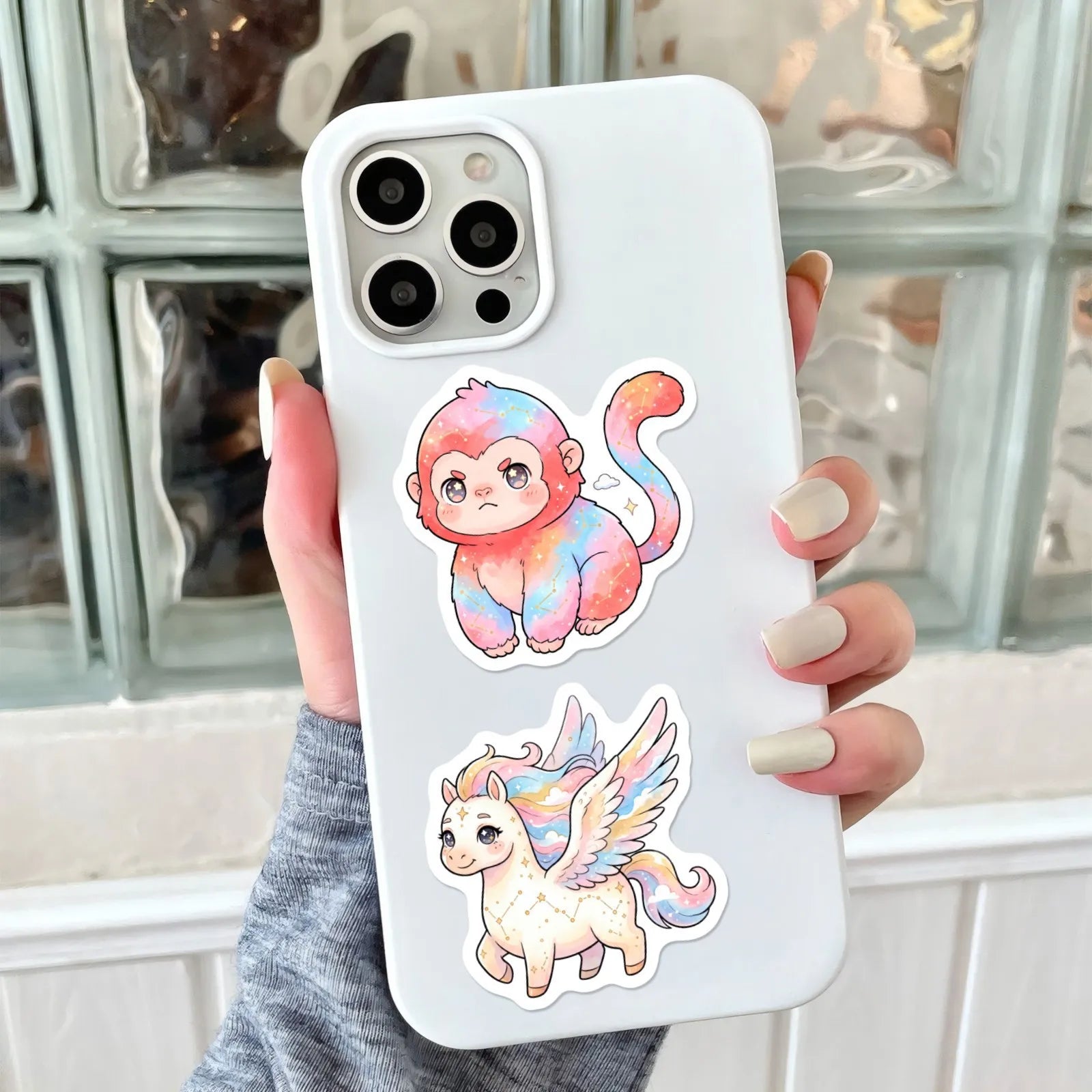 50/100 Pcs Dreamy Watercolor Mythical Animal Theme Stickers DIY for Scrapbook Cup Phone Reward Aesthetic Decor Waterproof Decals