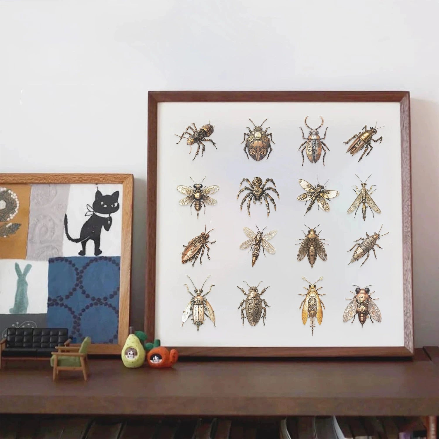 50/100PCS Steampunk Insect Cartoon Stickers Transparent PET Creative Stickers Waterproof Decorative Stationery Cups
