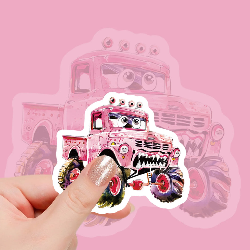 56PCS Wild Monster Car Stickers Student Notebook Skateboard Helmet Waterproof DIY Unique Decorative Art Decal Sticker