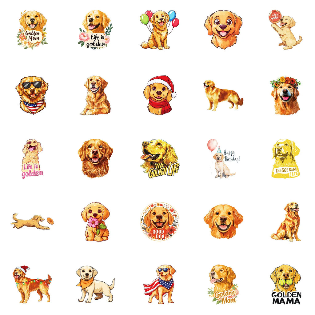 50PCS Cartoon Pet Dog Graffiti Stickers Decoration Mobile Skateboard Helmet Laptop Stationery Stickers