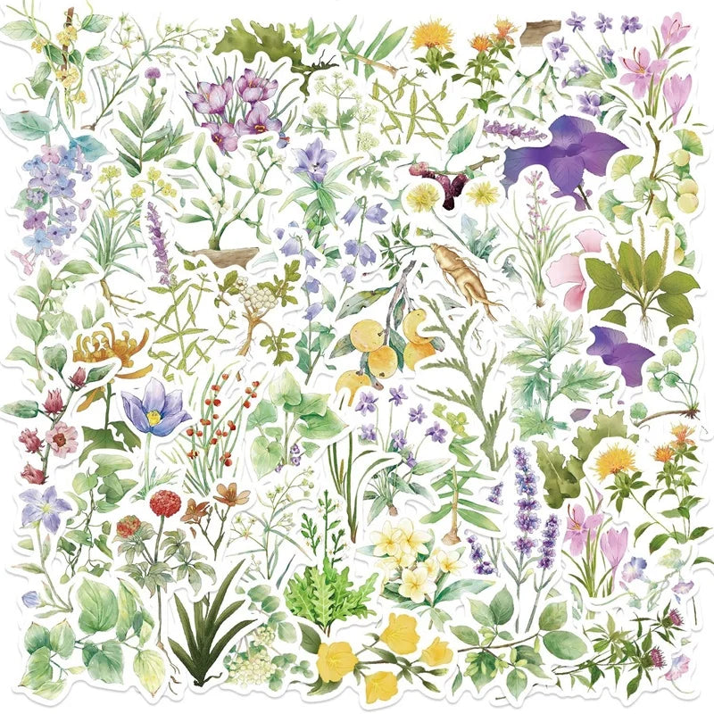 10/30/50PCS Kawaii INS Small Flower Sticky PVC Sticker Aesthetic Stationery DIY Decoration Scrapbooking Children's Supplies