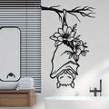 1pc Traditional Bat Wall Decal, Halloween Hanging Bat Vinyl Sticker, Removable PVC Self-Adhesive Animal Theme Bathroom Decor, Si