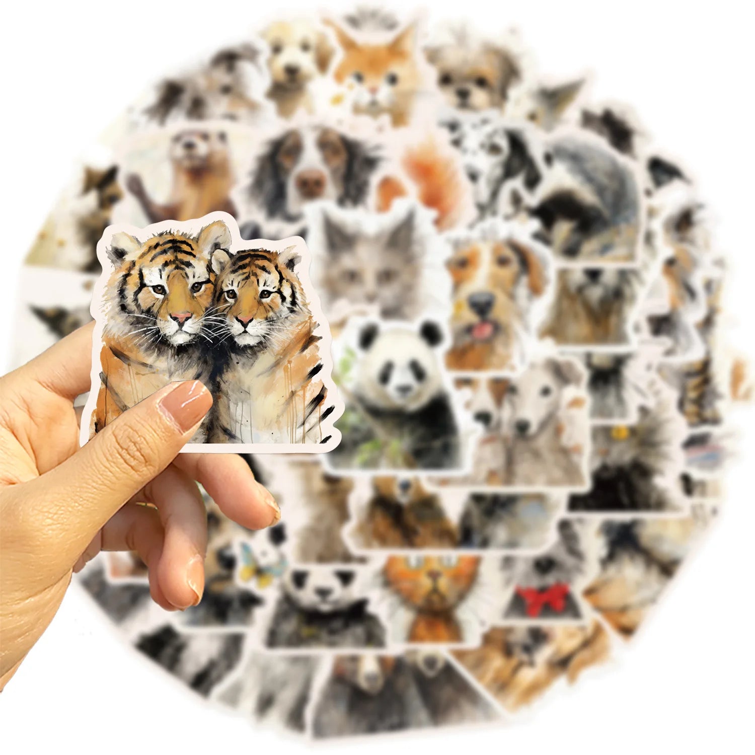 50/100PCS Cartoon Fury Animal Graffiti Stickers Guitar Notebook Luggage DIY Waterproof J Reward Stationery Stickers