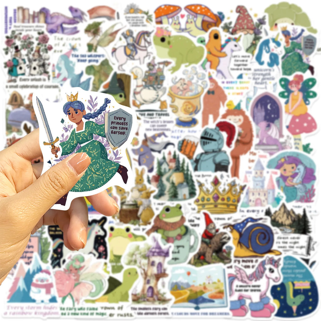 50/100Pcs Fairy Tale Inspirational Graffiti Stickers Stationery Guitar Notebook Luggage Phone DIY Decorative Waterproof Sticker