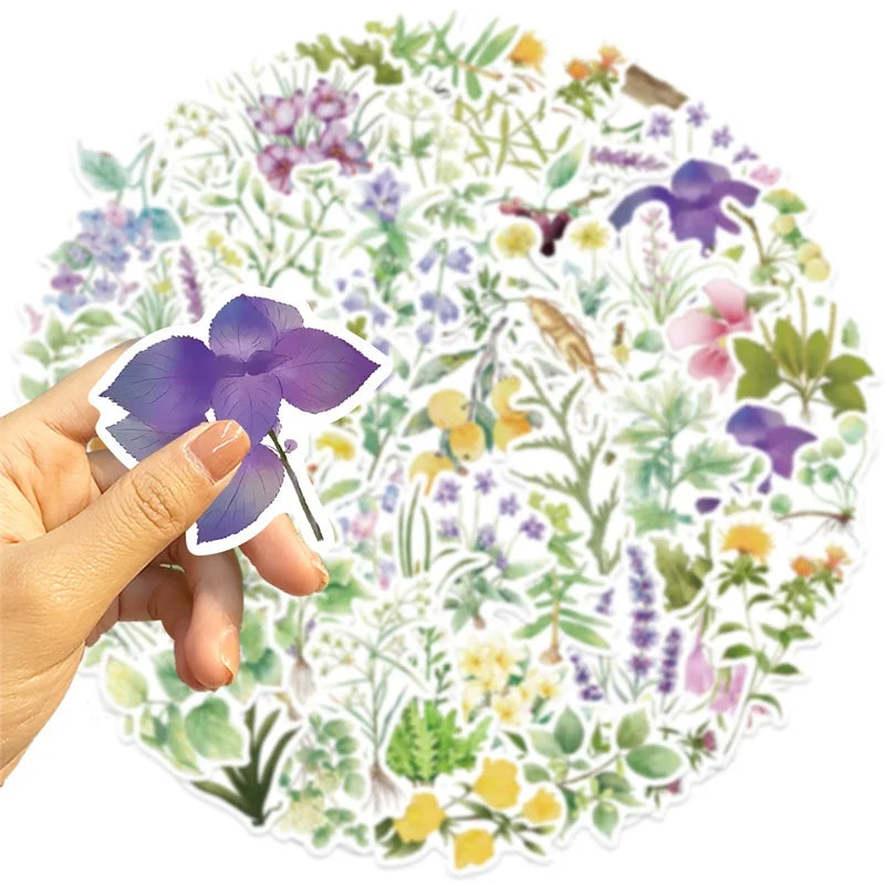 10/30/50PCS Kawaii INS Small Flower Sticky PVC Sticker Aesthetic Stationery DIY Decoration Scrapbooking Children's Supplies