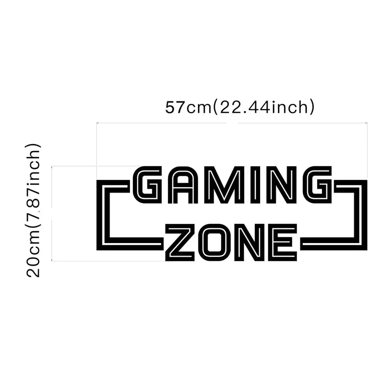 Wall Sticker Art Vinyl Gaming Zone Wall Decals for Bedroom Gaming Room Wall Sticker Living Room Decoration Game Sticker Wall Dec