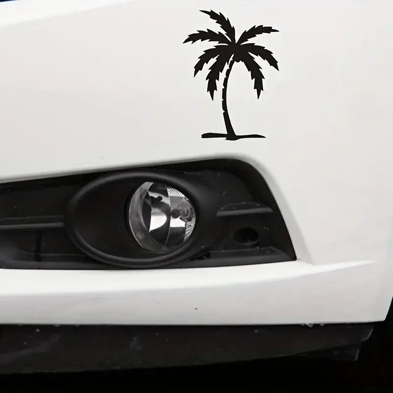 1pc Palm Tree Car Sticker, Decorative Car Stickers, Vinyl Adhesive Window Stickers, Car Windshield Appliques, Waterproof Car Dec