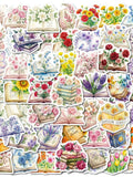 56/112 Pcs New Book & Floral Doodle Stickers for Car Suitcase Scooter Helmet Removable Waterproof Decals
