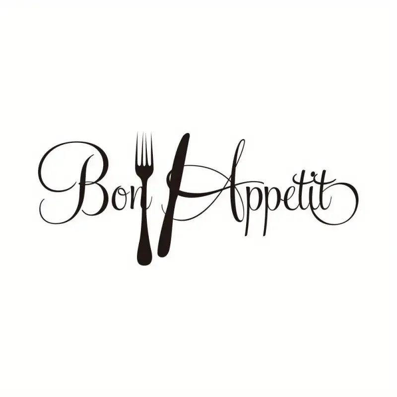 Reusable Self-Adhesive BON Appetit Wall Decal - Modern Geometric Kitchen Decor with Elegant Cursive Lettering, No Residue Remova
