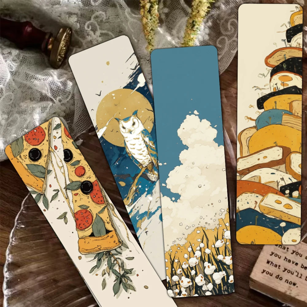 30PCS Cartoon Retro Japanese Bookmarks Nostalgia Aesthetic Books Graffiti Book Teacher Reward Exquisite Gifts Rounded Bookmarks