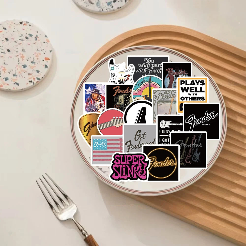 50PCS Guitar Sticker Snowboard Scrapbook DIY Laptop Graffiti Luggage Refrigerator Phone Creative Coffee Aesthetic Sticker