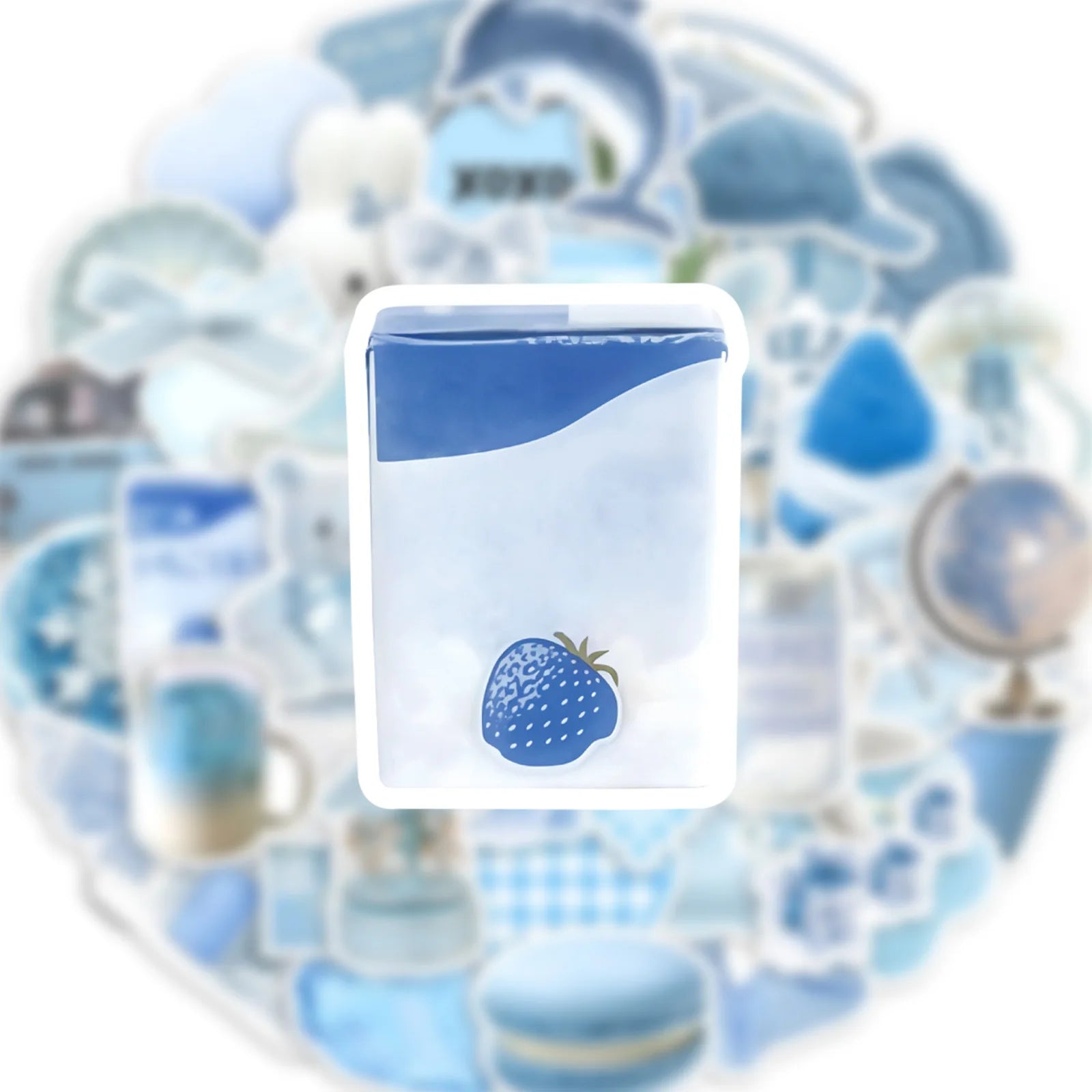 50/100 Pcs Ins Style Light Blue Theme Stickers DIY for Scrapbook Helmet Car Window Diary Guitar Waterproof Decals