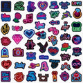 50-Pack Neon Valentine Graffiti Stickers Waterproof for Luggage Notebooks Electric Bicycles Skateboards Mobile Phones Stationery
