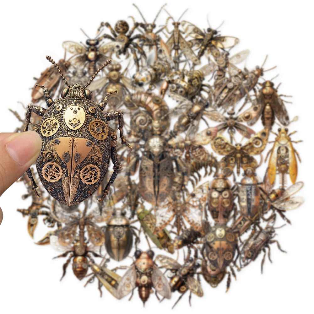 50PCS Steam Insect Mechanical Creative Decoration Graffiti Stickers DIY Phone Case Laptop Tablet Toy Stickers