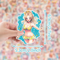 100 Pcs Cartoon Bikini Cartoon Sickers, Car Phone Water Cup Decoration Stickers, Waterproof Stationery Stickers
