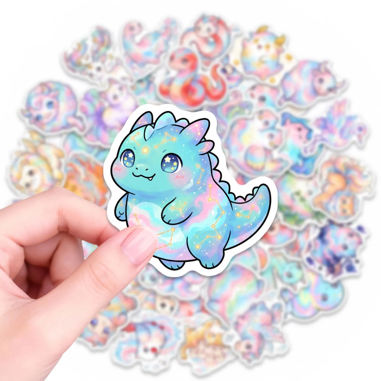 50/100 Pcs Dreamy Watercolor Mythical Animal Theme Stickers DIY for Scrapbook Cup Phone Reward Aesthetic Decor Waterproof Decals