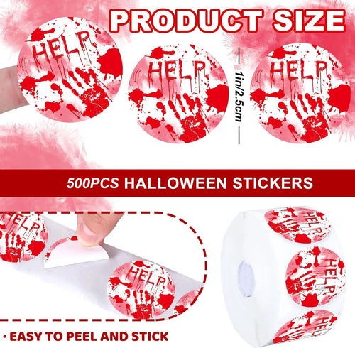 100-500pcs Halloween Blood Stickers for Envelope Gift Card Candy Bag Halloween Decoration Party Supplies,2.5cm
