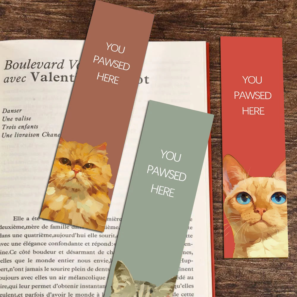 30PCS Cat Bookmark DIY Waterproof Landscape Butterfly Bottle Skateboard Streetwear Luggage Handmade Aesthetic Decals﻿ Bookmarks
