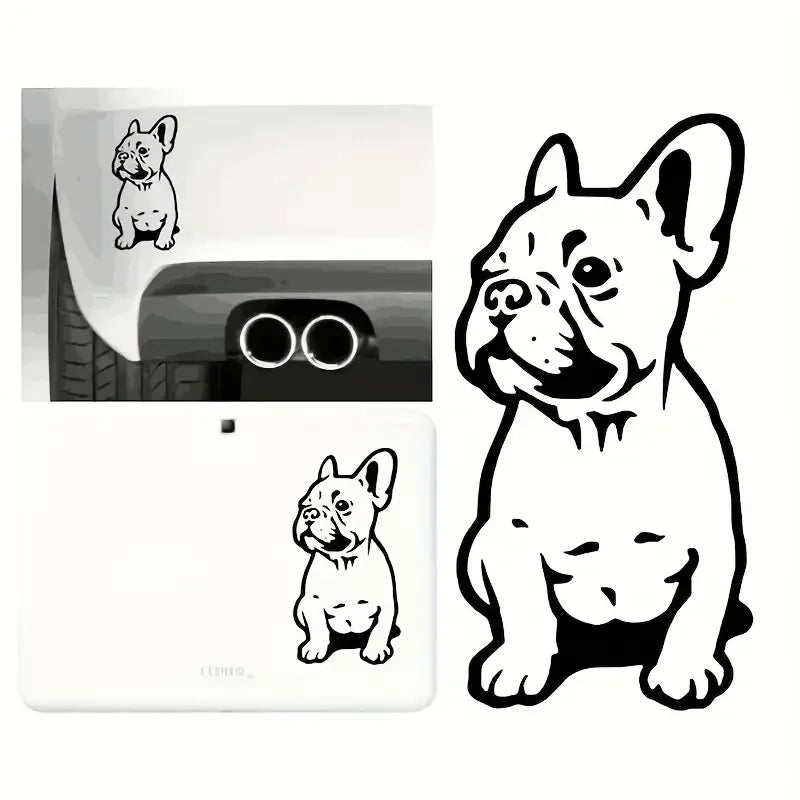1pc/2pcs/4pcs French Bulldog Wall Stickers - Removable Vinyl Decals for Car, Laptop, and Bumper Decoration