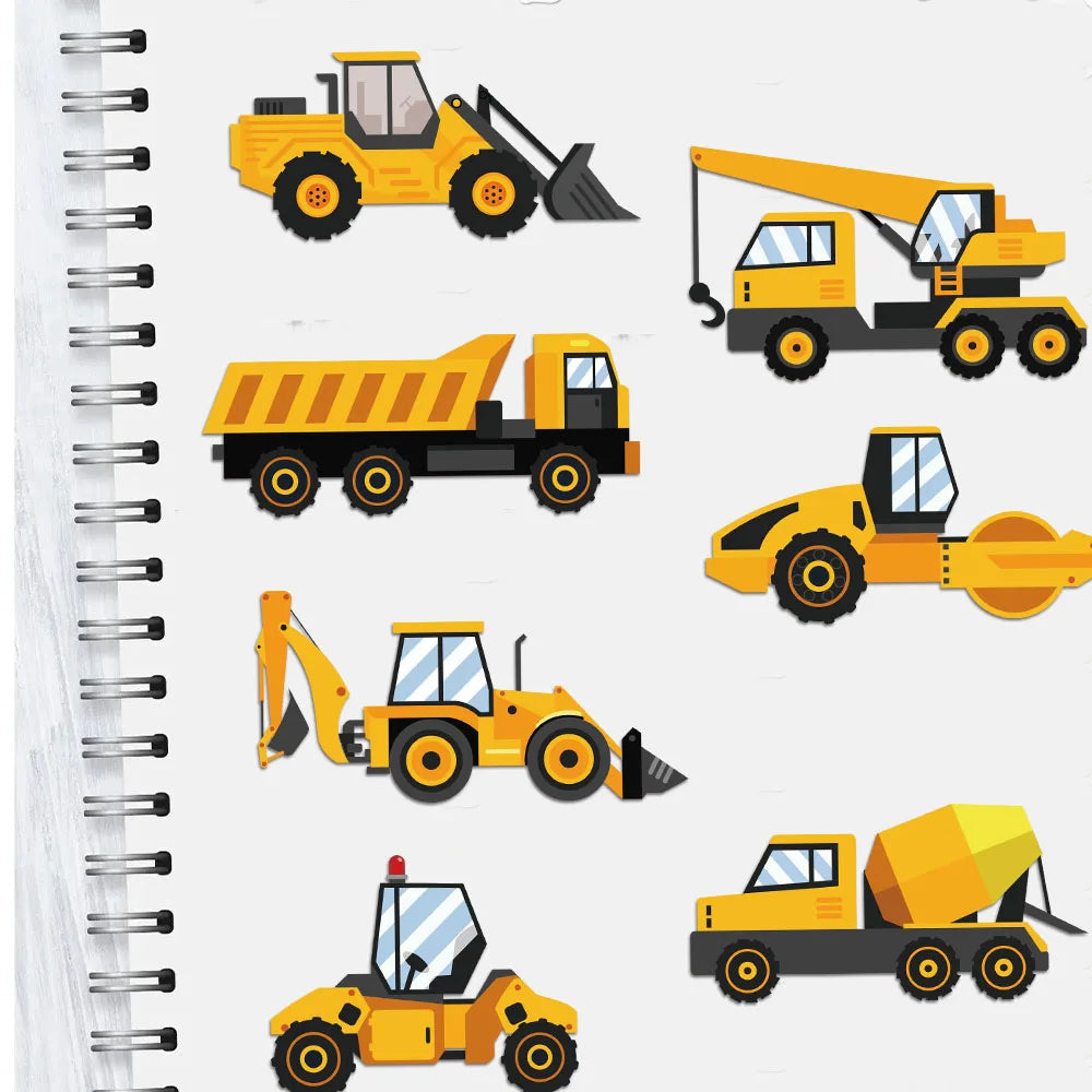 8PCS Cartoon Industrial Excavator Reward Graffiti Stickers Fun Stickers DIY Phone Case Laptop Water Cup Computer Toy Stickers