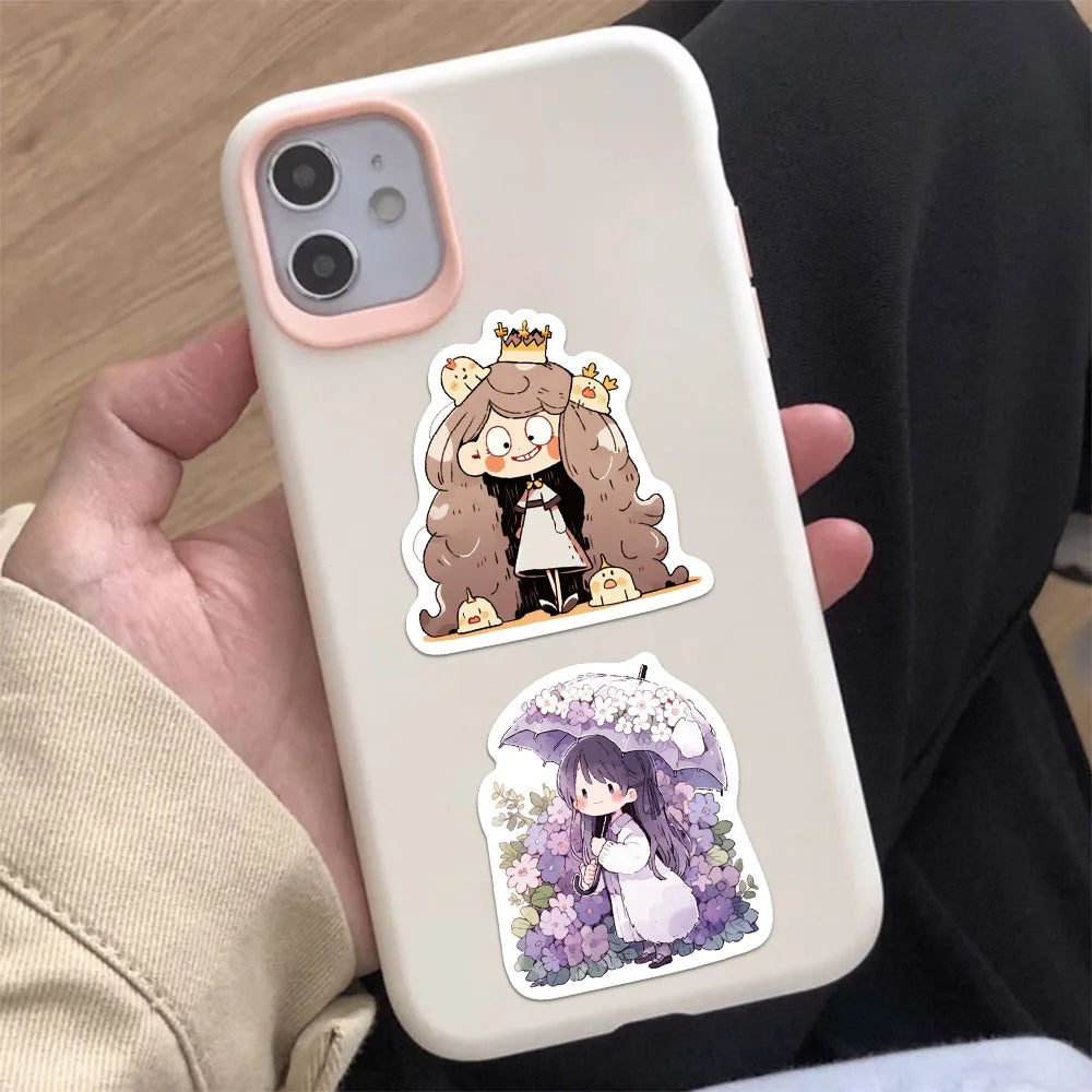 60PCS Graffiti Cute Girl Stickers DIY Decoration Tablet Computer Water Cup Skateboard Decoration Stickers