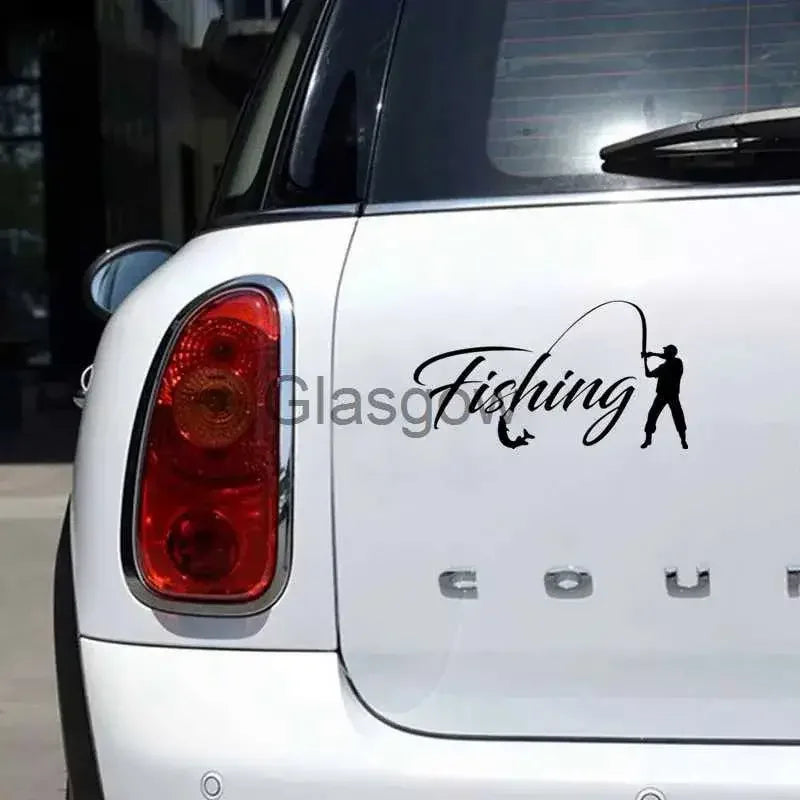 Fishing Funny Car Sticker Vinyl Decal White Black Car Auto Stickers For Bumper Rear Window