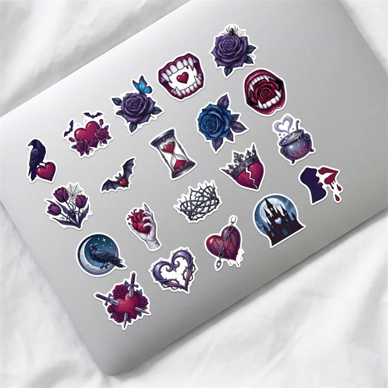 10/30/50PCS Gothic Valentine's Day Sticky PVC Sticker Stationery DIY Laptop Luggage Skateboard Decoration Scrapbooking