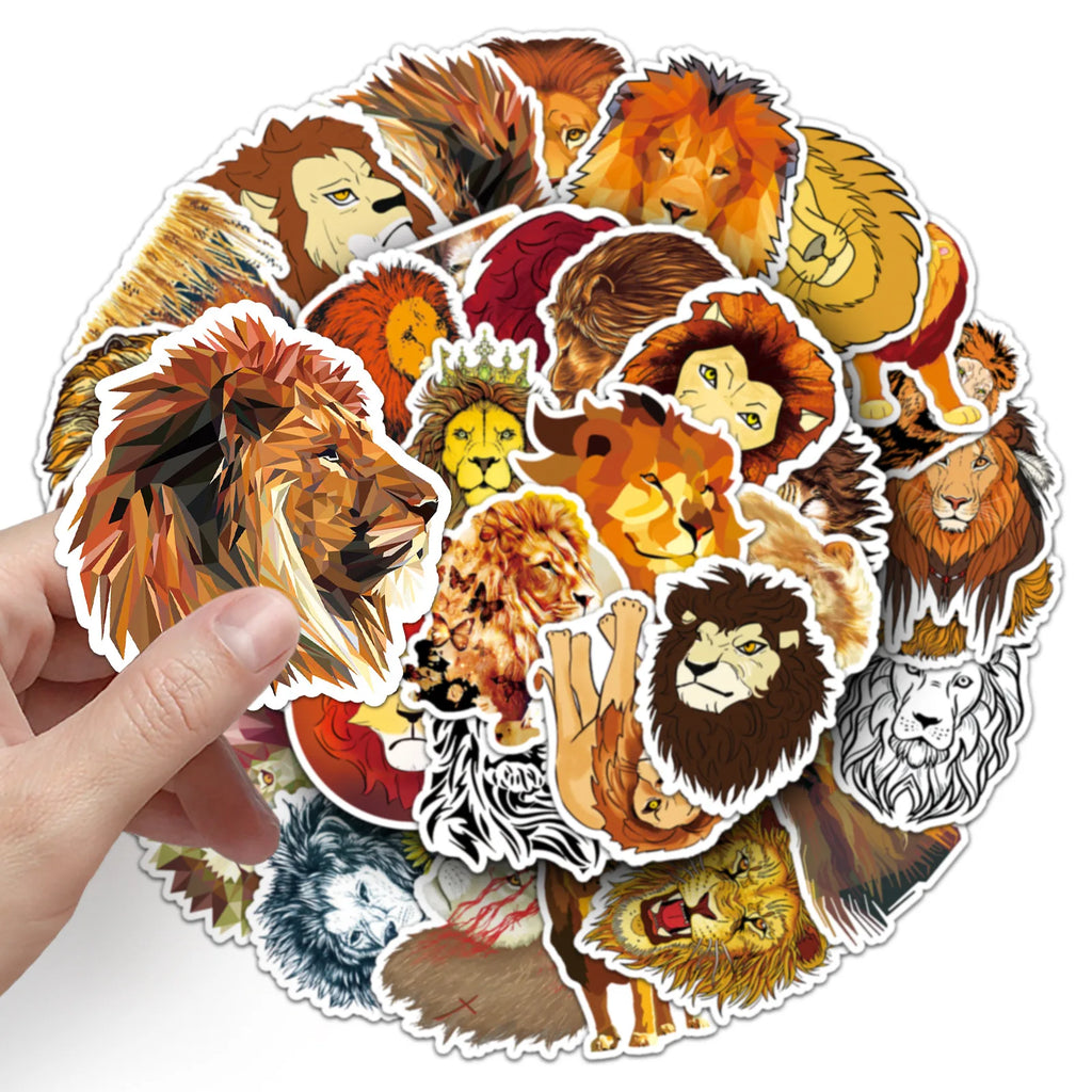 50-Pack Lion Graffiti Stickers Stationery Notebook Skateboard Water Cup Luggage DIY Waterproof Decals