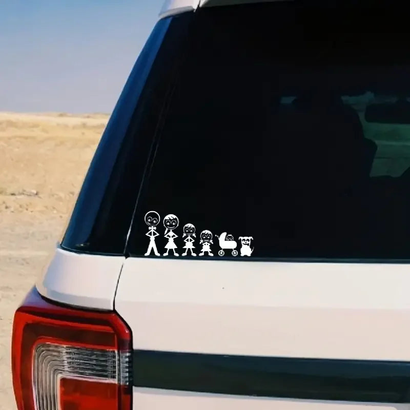 Funny Family Die Cut Vinyl Decals Sticker, Small Family Decal Bumper Car Window Baby