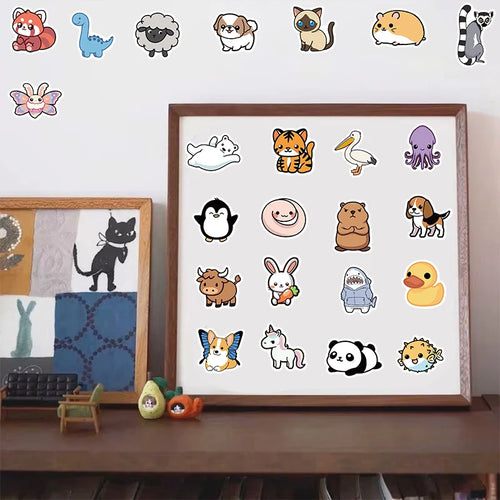 100/200PCS Animal 2 Sticker Notebook Retro Cartoon Guitar Laptop Suitcase Luggage Notebook More Waterproof Landscape Sticker ﻿