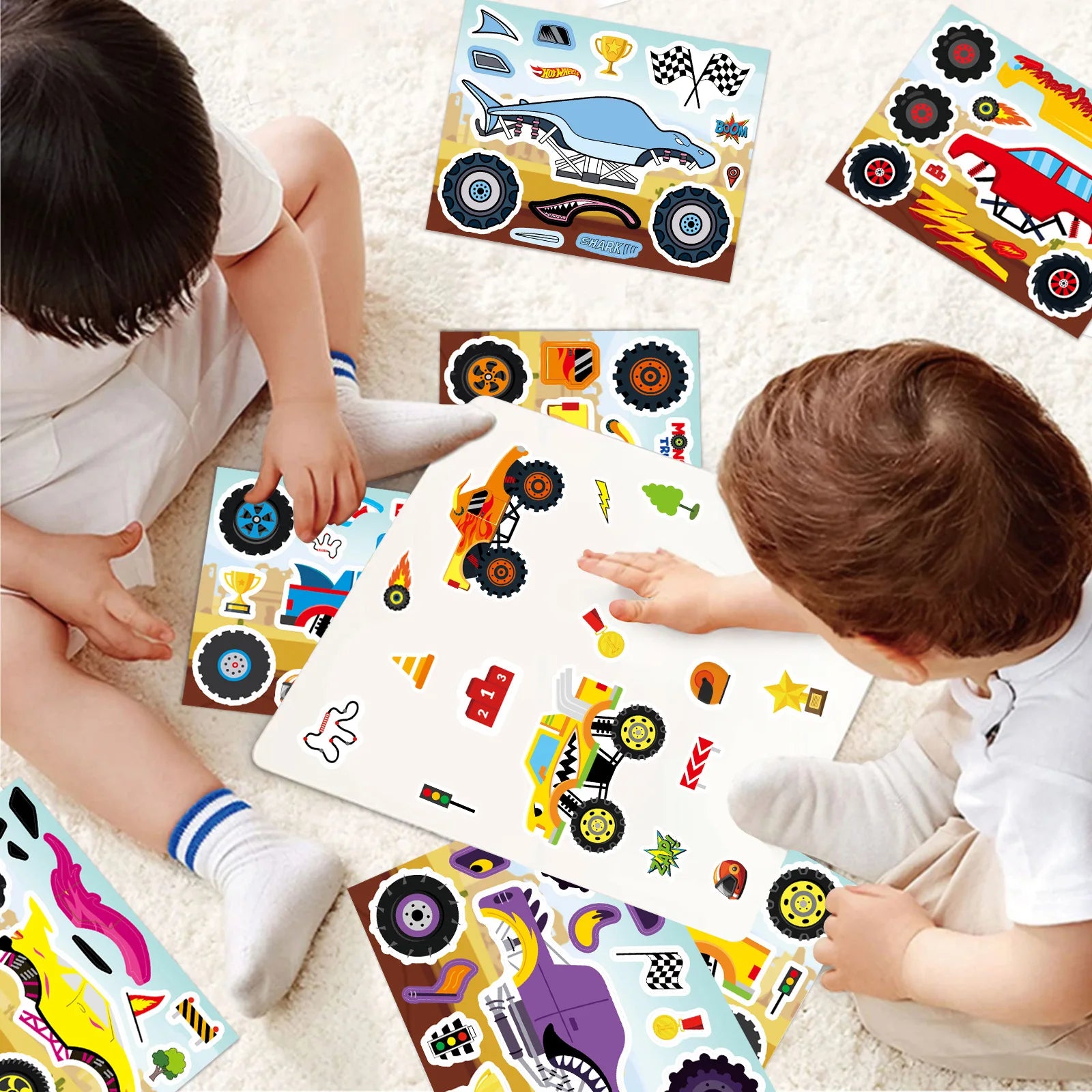 8/16/24PCS Make a Face Cartoon Cool Bigfoot Monster Car Collage DIY Stationery Diary Water Cup Guitar Decorative Stickers