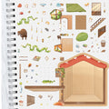2PCS Notebook Cartoon Cat House Landscape Creation Sticker Aesthetic Scrapbook Suitcase Coffee Stationery Bumper Paper Stickers