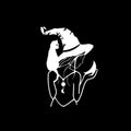 Witch Decal Girl Holding Moon Decal Shoulder Cat Decal Witchcraft Vinyl Decal For Car