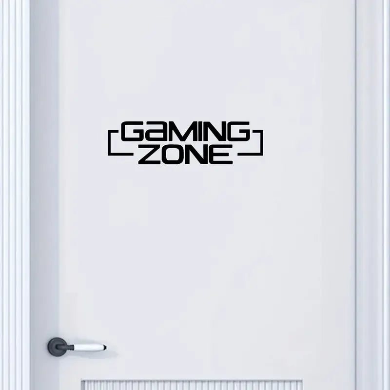 Gaming Zone Decor - Bold "GAMING ZONE" Text, Modern Gaming Room Decoration - Self-Adhesive Vinyl Stickers for Windows, Doors, Wa