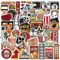 50/100PCS Cartoon Retro Movie Material Graffiti Stickers Decoration Guitar Notebook Luggage DIY Waterproof Stationery Stickers