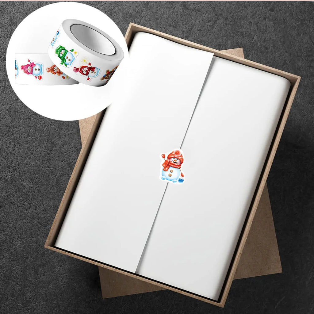 500Pcs Irregular Christmas Snowman Cartoon Stickers 2.5cm/1'' DlY Craft Decoration Festival Scrapbooking Labels Gift Sealing