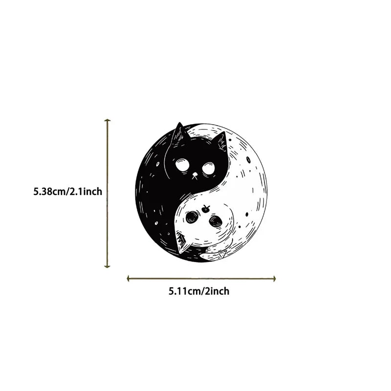 10/30/50PCS Cartoon Black Star Cat PVC Sticky Sticker Aesthetic DIY Stationery Decoration Scrapbooking School Supplies for Kids
