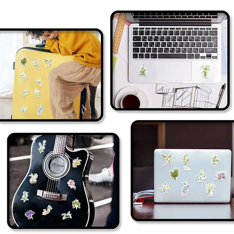 10/30/50PCS Kawaii INS Small Flower Sticky PVC Sticker Aesthetic Stationery DIY Decoration Scrapbooking Children's Supplies