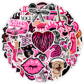 50/100Pcs Retro Y2K Black Pink Cool Ins Stickers DIY for Skate Helmet Suitcase Guitar Window Furniture File Holder Waterproof
