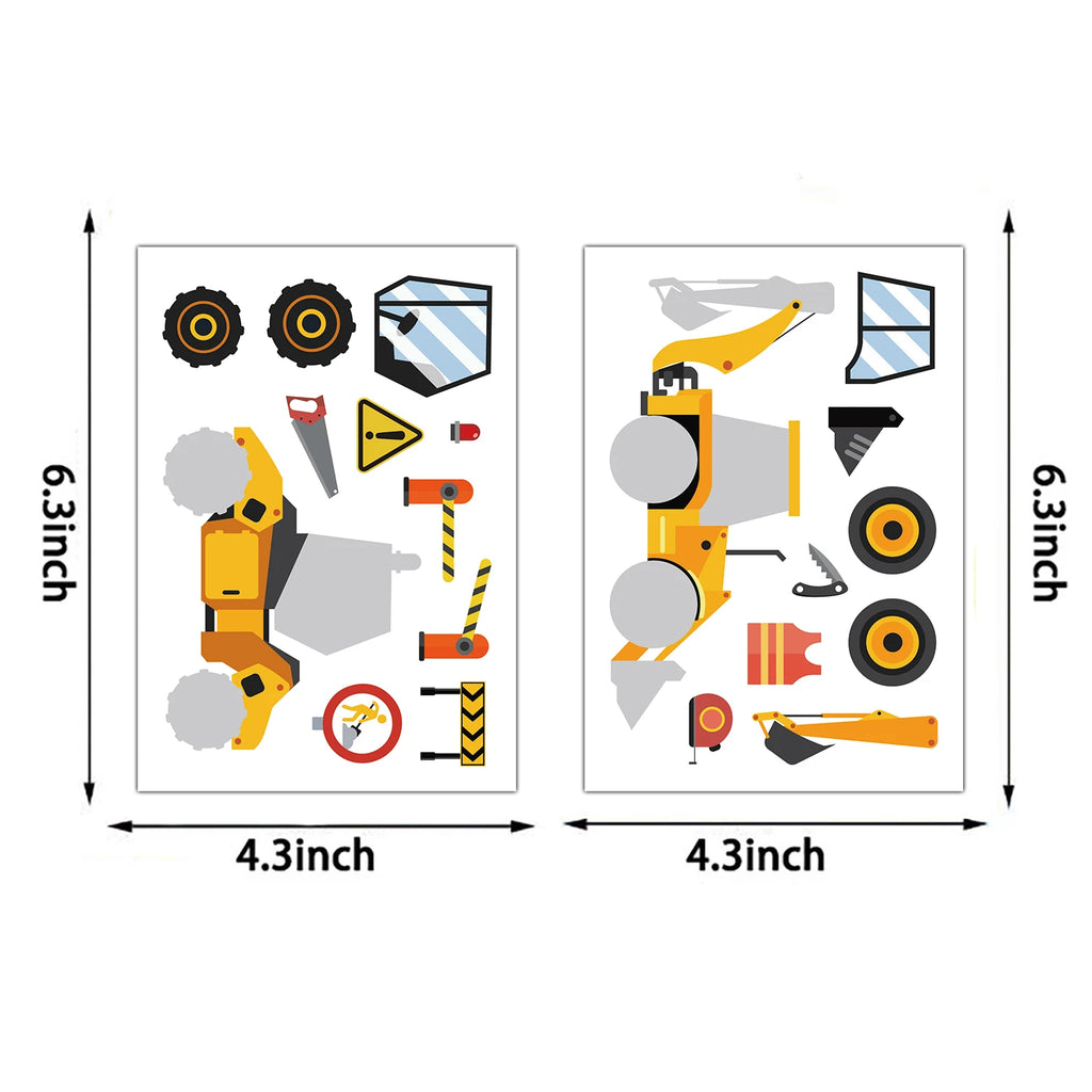 8/16PCS Industrial Excavator Collages Stickers Nostalgia Aesthetic Skateboard Stationery Creativity Coffee Kawaii Wall Stickers