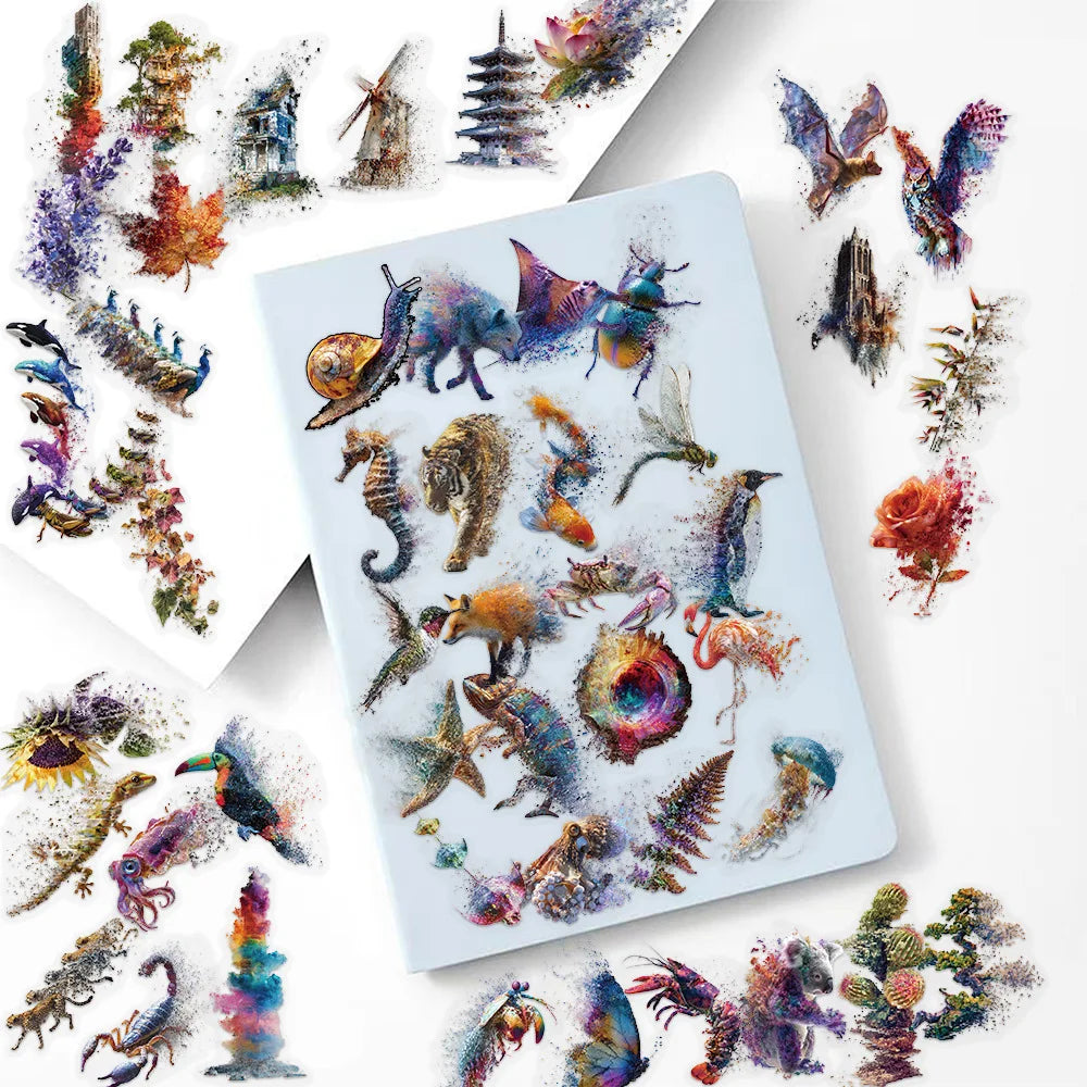 50-Pack Cartoon Transforming Sports Study Stickers for DIY Journal Phone Water Bottle Skateboard Stationery PET Sticker