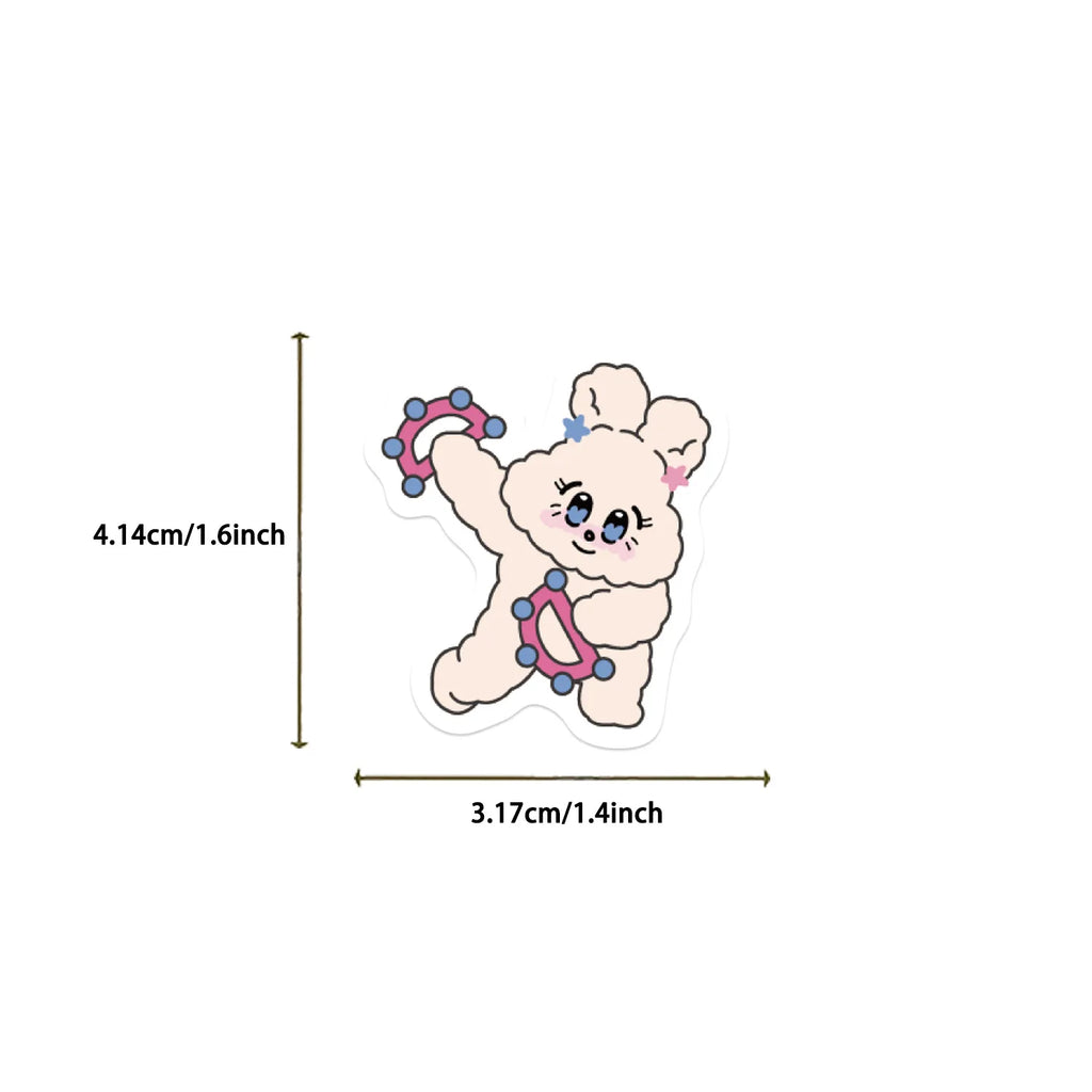 90/180PCS Cute Candy Rabbit Graffiti Stickers Guitar Notebook Luggage DIY Waterproof Stationery Pen Holder Stickers