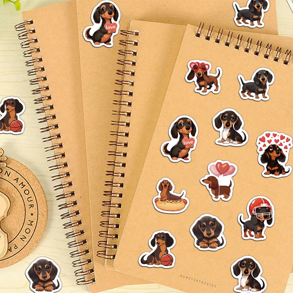 500PCS Cute Sausage Dog Style Reward Stickers 10 pieces 2.5cm/1.0-inch Dog Learning Reward Set Party Gift Stamps