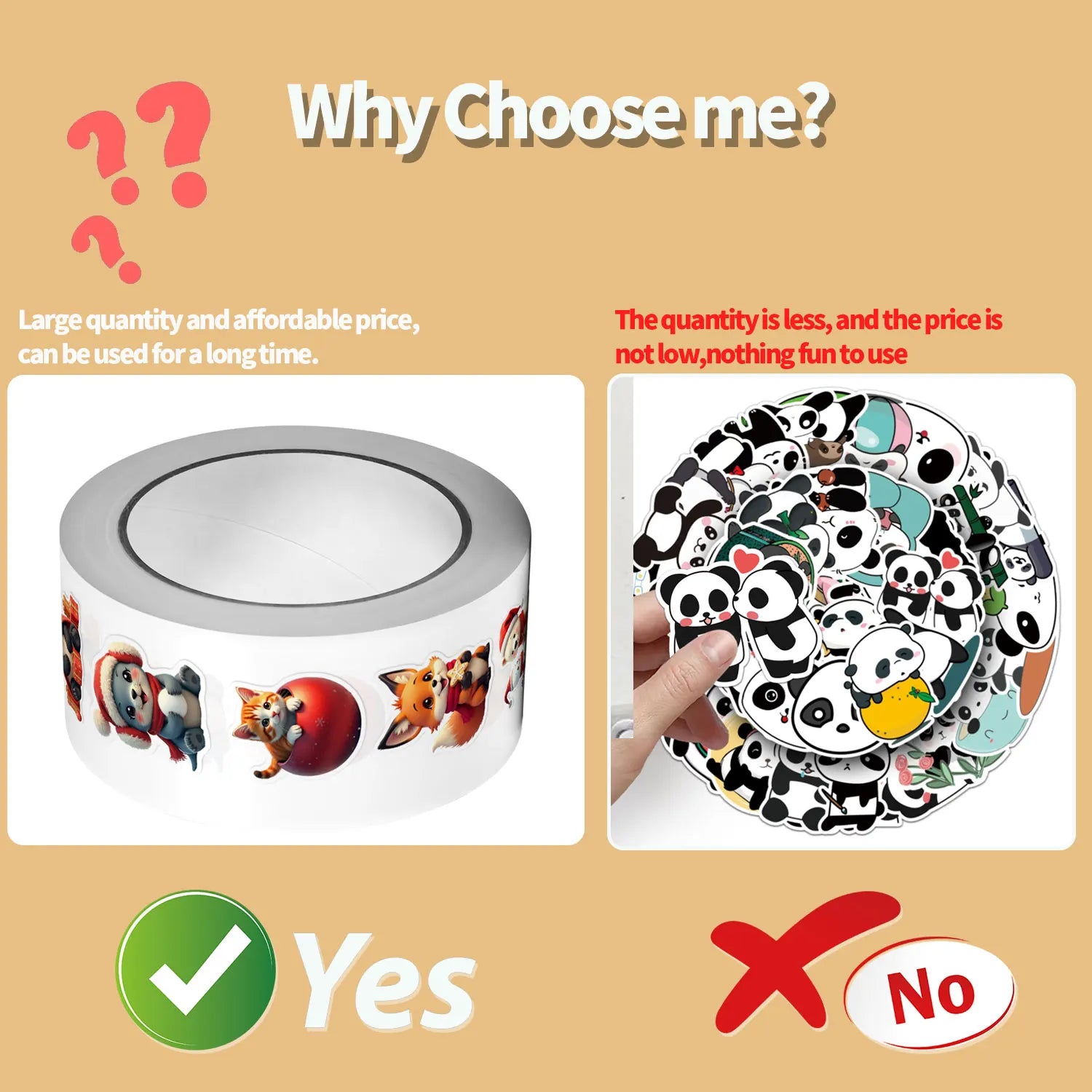 1Roll(500Pcs)10 Irregular Loveable Christmas Animals Stickers 2.5cm/1'' DlY Craft Decor Festival Sealing Scrapbook Labels